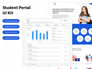 School Management website and  Student Portal UI Kit preview picture