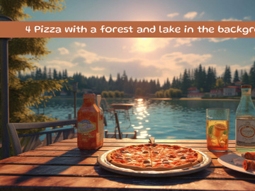 Pizza with a forest and like in the background preview picture