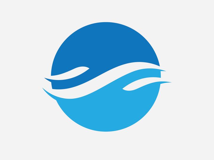 Blue Wave Logo Vector.  wAter wave illustration template design