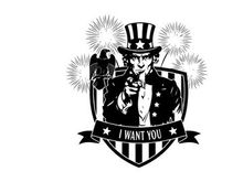 Uncle sam wants you silhouette patriotic american symbol