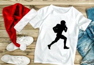 American football player running with ball silhouette