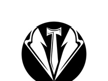 Classic tie icon and suit fashion man logo design