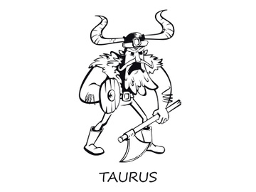 Taurus zodiac sign man outline cartoon vector illustration preview picture
