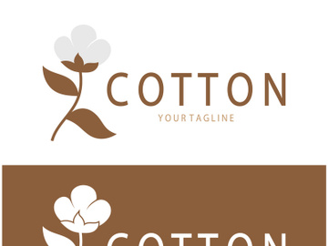 Soft natural organic cotton flower plant logo for cotton plantations, industries,business,textile,clothing and beauty,vector preview picture