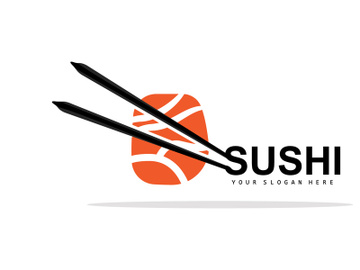 Sushi Logo, Japanese Food Sushi Seafood Vector preview picture