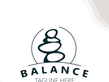 Balance stone logo massage stone yoga, rock arrangement for spa and health meditation symbol preview picture