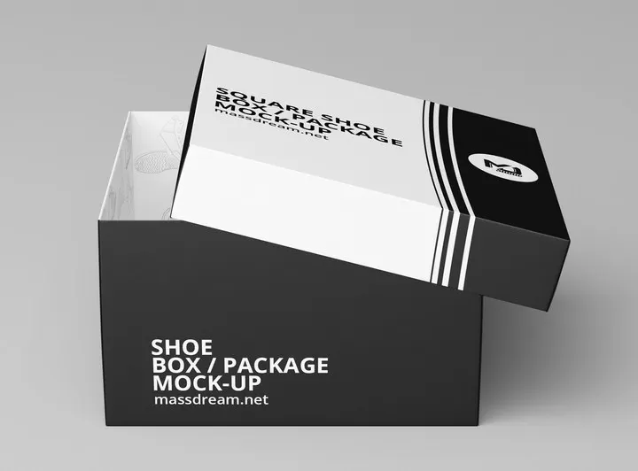 Square Shoe Box Mock-Up