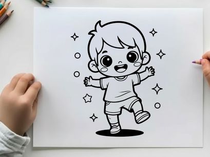 Cute toddler dancing joyfully vector illustration flat design