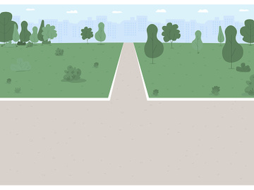Public park flat color vector illustration preview picture
