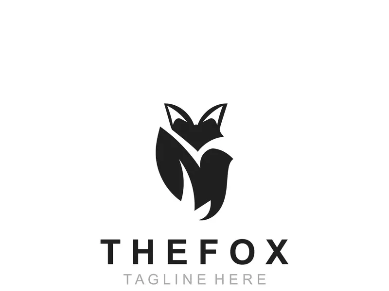 Wild Fox animal Logo Design, Emblem minimal foxes, abstract orange fox Concept, Creative Symbol