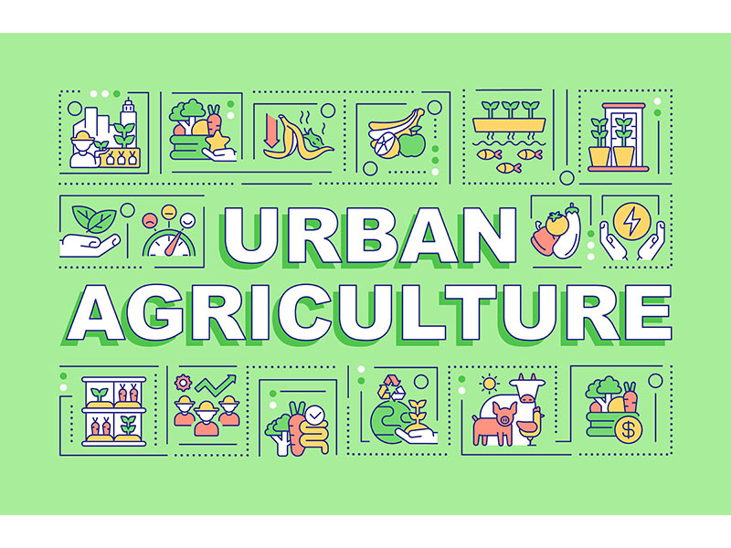 Urban agriculture word concepts green banner