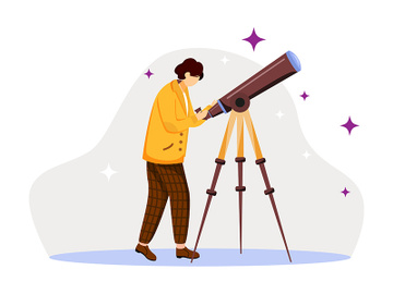 Astronomer flat vector illustration preview picture
