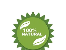 100% Natural and organic product badge vector green icon preview picture
