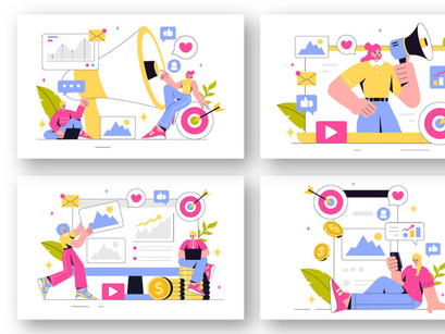 9 Digital Marketing Strategy Illustration