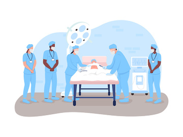 Surgical procedure 2D vector web banner, poster preview picture