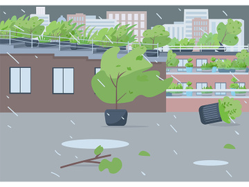 Rainstorm flat color vector illustration preview picture