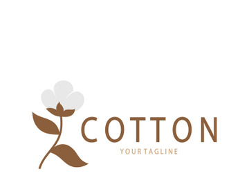 Soft natural organic cotton flower plant logo for cotton plantations, industries,business,textile,clothing and beauty,vector preview picture