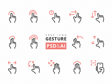 Gesture Icons [AI, PNG, PSD] preview picture