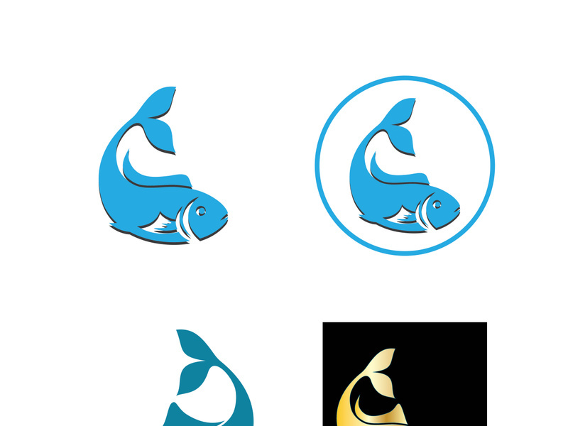 Fish logo template. Creative vector symbol