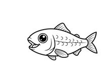 Smiling salmon fish swimming vector illustration flat design