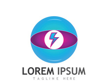 Colorful electric lightning logo design.