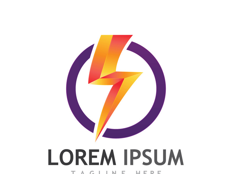 Colorful electric lightning logo design.