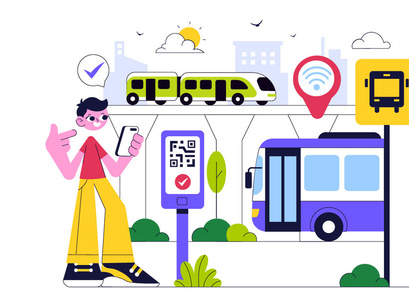 10 Smart Public Transport System Illustration