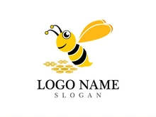 Bee logo vector icon illustration design