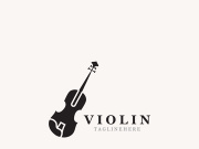 Violin instrument, vintage violin orchestra music design template