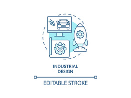 Industrial design turquoise concept icon preview picture