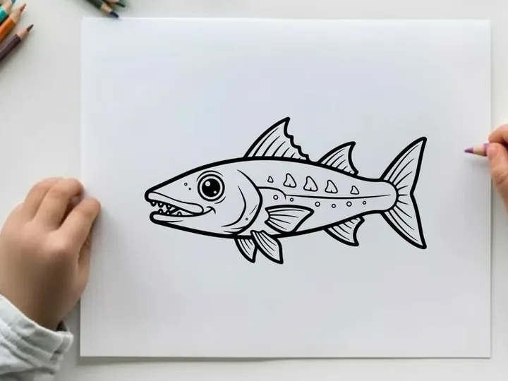 Cartoon tuna fish swimming vector illustration flat design
