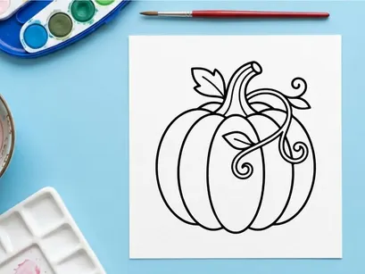 Cute pumpkin illustration for autumn decor. Festive harvest symbol for seasonal design.