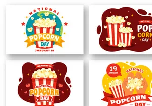 12 National Popcorn Day Illustration