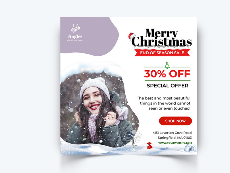 Christmas Sale Social Media Posts Template (EPS)