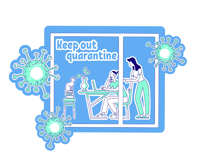 Keep out quarantine thin line concept vector illustration