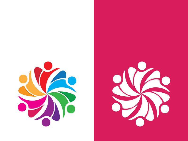 Community, network and social icon design template