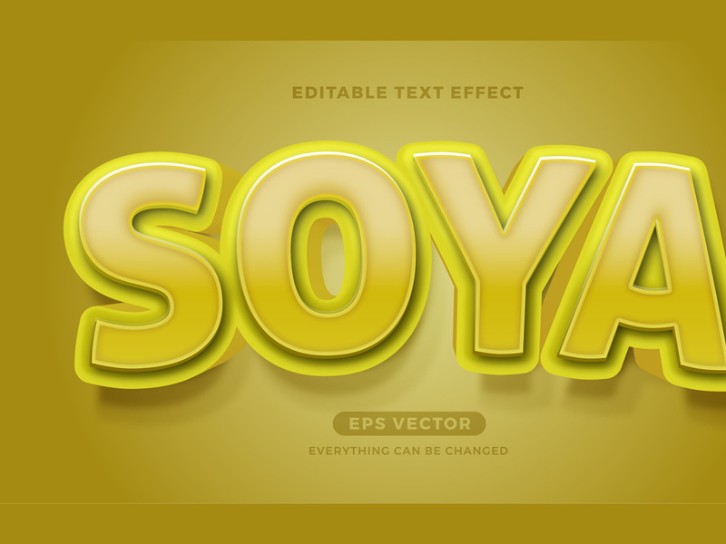 Soya editable text effect vector template