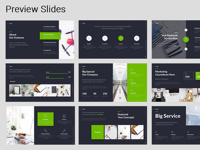 LORAN - Animated Powerpoint Business Presentation Template (GREEN)