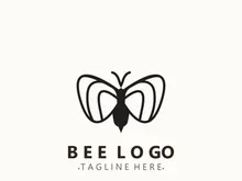 Bee logo animal design. your business honey production template design