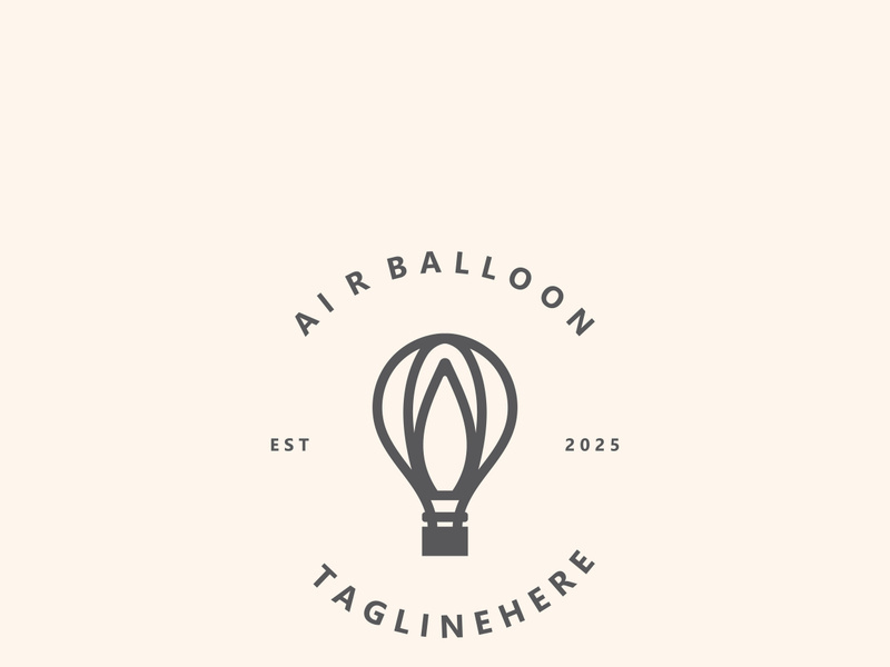 Air balloon logo creative design air transport symbol template simple illustration
