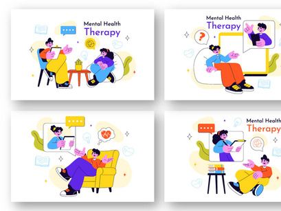 10 Mental Health Therapy Session Illustration