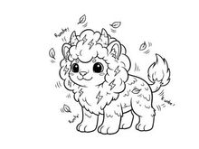 Cute cartoon sheep with thunder vector illustration
