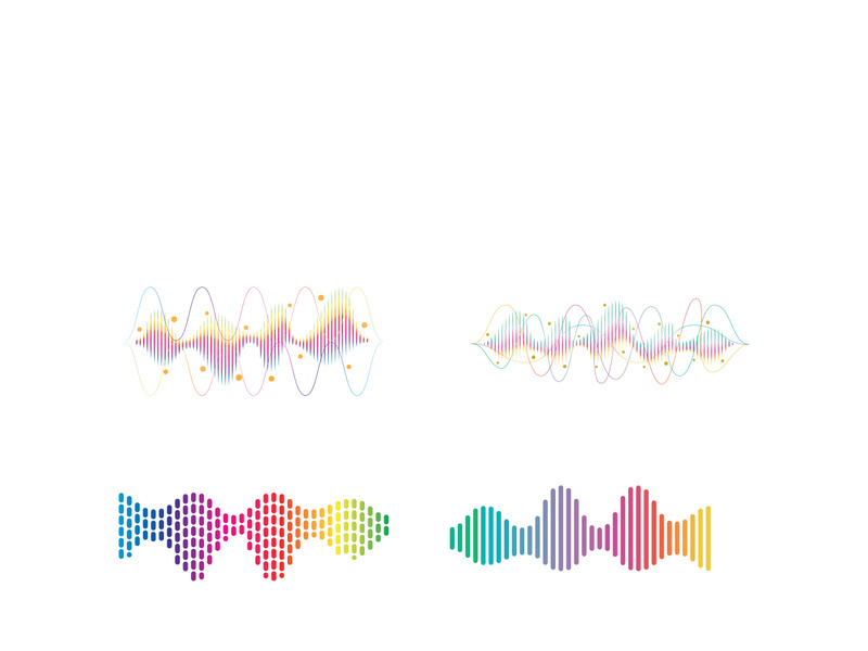 Sound waves set vector illustration icon design