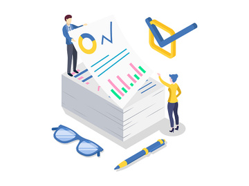 Business analytics isometric color vector illustration preview picture