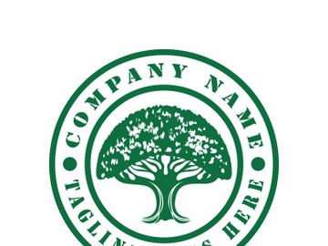 Root Leaf Family Tree of Life Oak Banyan Maple Stamp Seal Emblem Label logo design vector preview picture