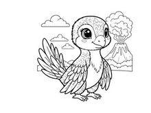 Cute baby bird hatching with dandelion vector illustration