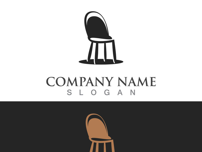 Chair furniture logo image creative design modern vector template