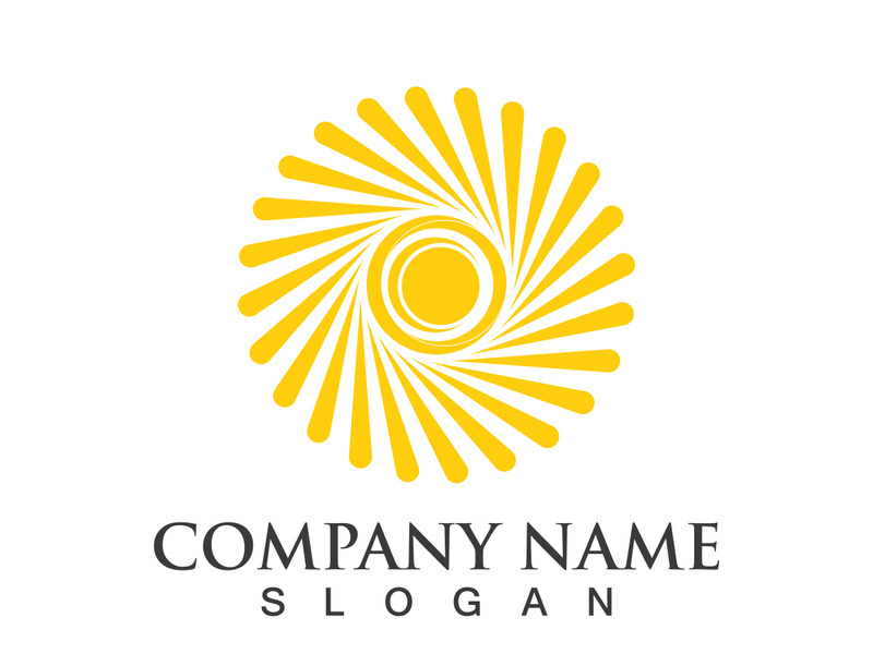 Creative sun concept logo illustration design template