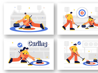 9 Curling Sport Illustration