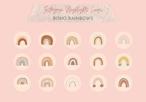 Instagram Highlights Covers - Boho Rainbows